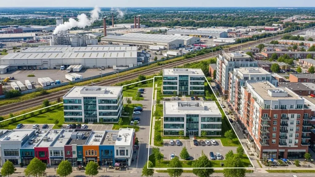 Diverse commercial properties in Metro Detroit representing various zoning classifications and their implications