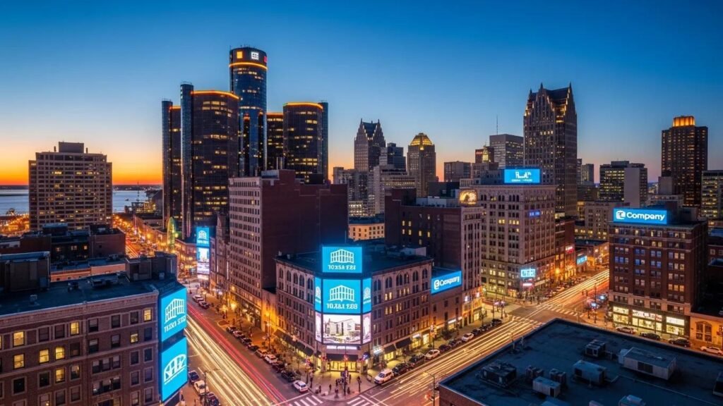 Metro Detroit skyline and commercial properties illustrating rental market variability and investment opportunities